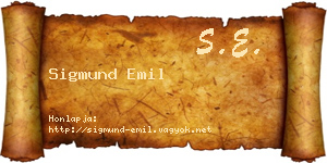 Sigmund Emil névjegykártya