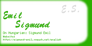 emil sigmund business card
